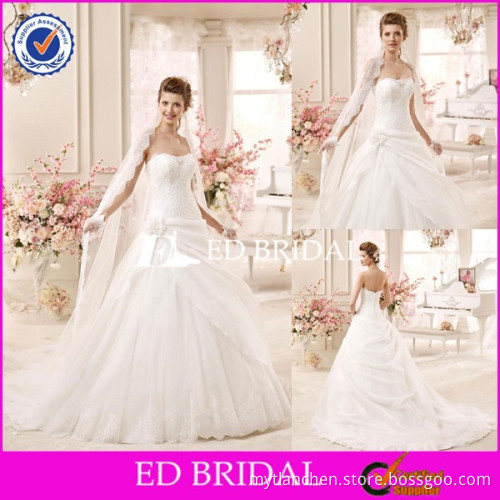CE1317 2016 New Lace Appliqued Chapel Train Civil Wedding Dresses For The Bride